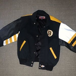 Jeff Hamilton leather bruins jacket